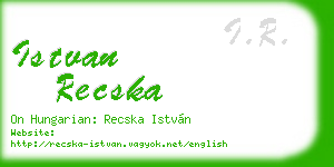 istvan recska business card
